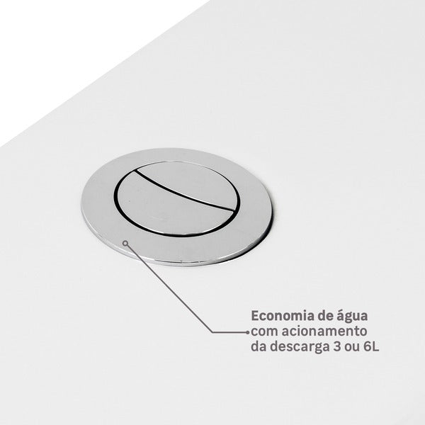 Kit Vaso Sanitário com Caixa Acoplada e Assento Branco Duplo Acionamento 3/6L Saída Vertical Like Celite